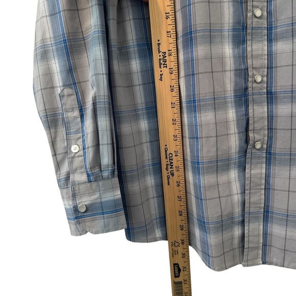 Men's Coastal Blue Plaid Wester Shirt - Picture 5 of 9